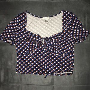 Crop top with circle tied cutout